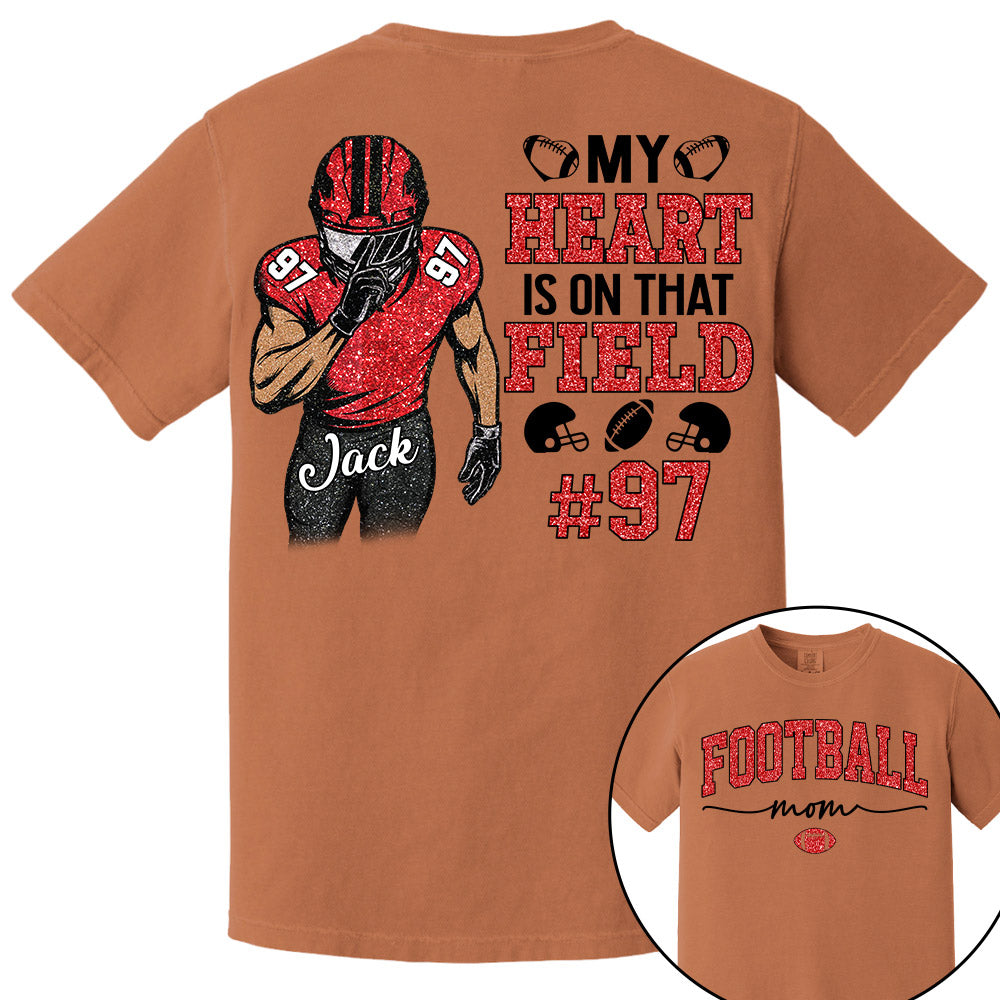 My Heart Is On That Field - Custom Clipart Shirt For Football Family NA04 Pt99