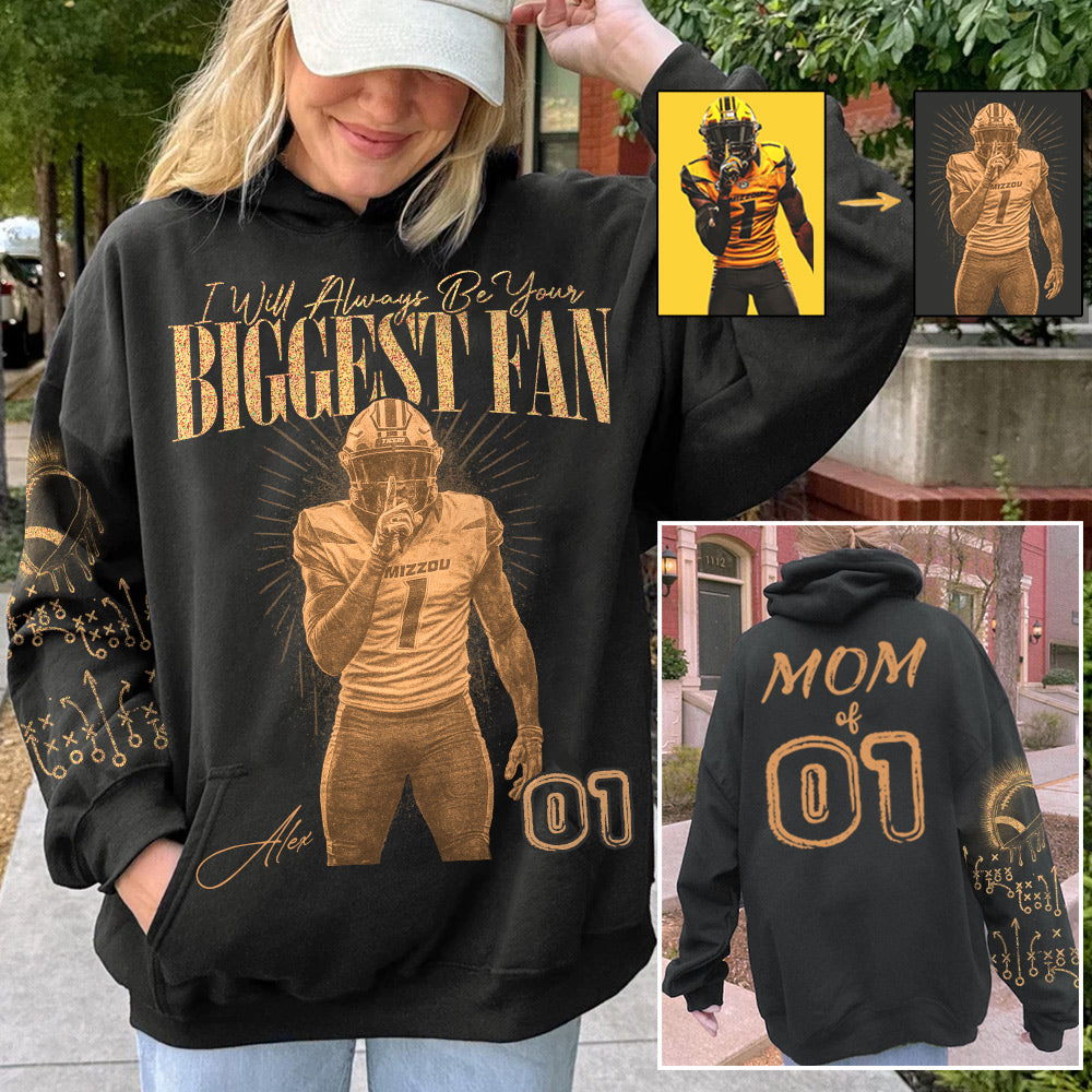 I'll Always Be Your Biggest Fan Personalized Bleach Style Football Shirt For Football Mom Vr2 Na02