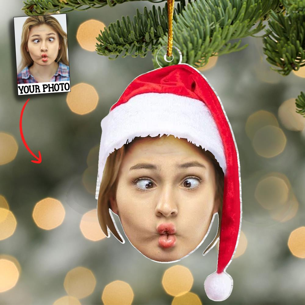 Personalized Photo Ornament, Funny Christmas Ornament, Custom Face Picture Ornament, Acrylic Pet Ornament, Christmas Decor, Holiday Gifts