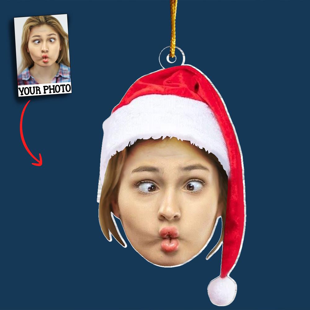 Personalized Photo Ornament, Funny Christmas Ornament, Custom Face Picture Ornament, Acrylic Pet Ornament, Christmas Decor, Holiday Gifts