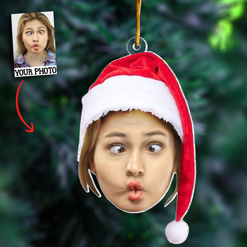 Personalized Photo Ornament, Funny Christmas Ornament, Custom Face Picture Ornament, Acrylic Pet Ornament, Christmas Decor, Holiday Gifts