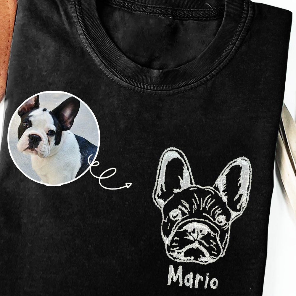 Embroidered Pet Face&Name Sweatshirts,Custom Embroidered Pet Sweatshirts,Custom Dog Sweatshirts,Special Birthday Gift for Dog Mom Dog Dad