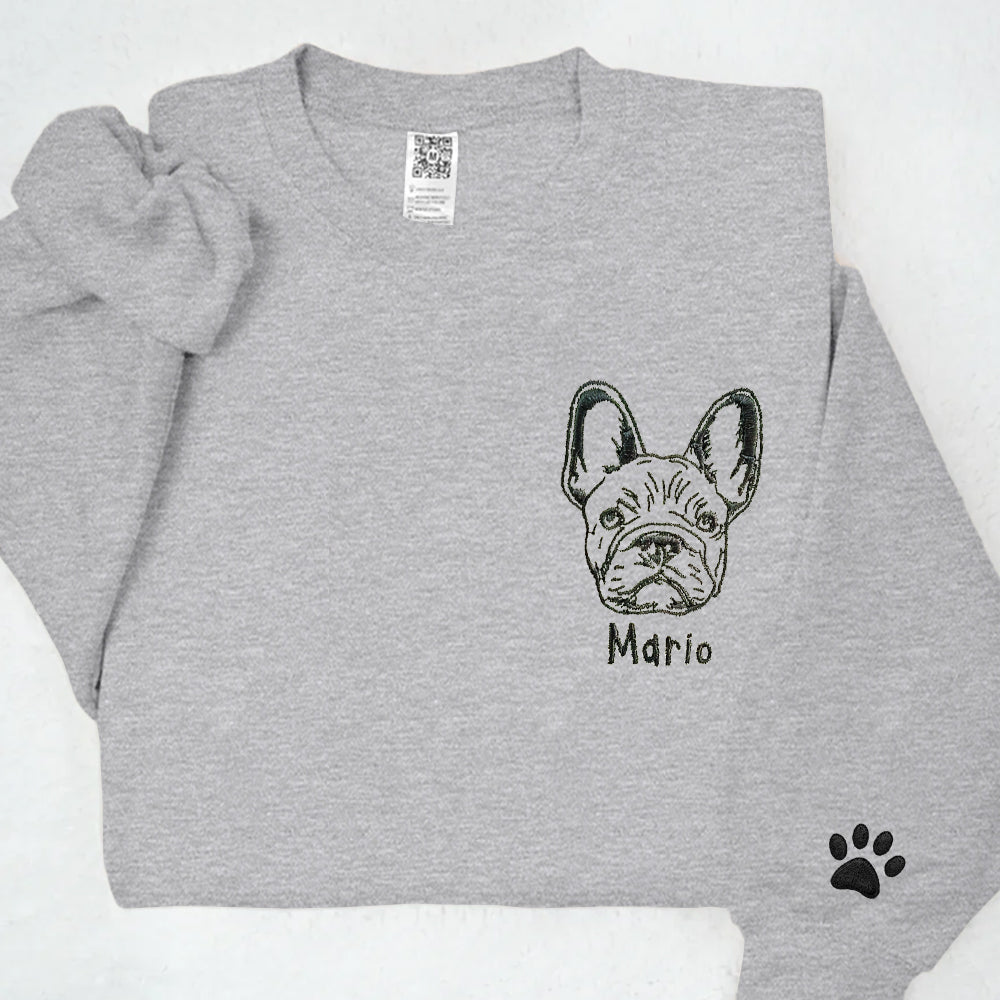 Embroidered Pet Face&Name Sweatshirts,Custom Embroidered Pet Sweatshirts,Custom Dog Sweatshirts,Special Birthday Gift for Dog Mom Dog Dad