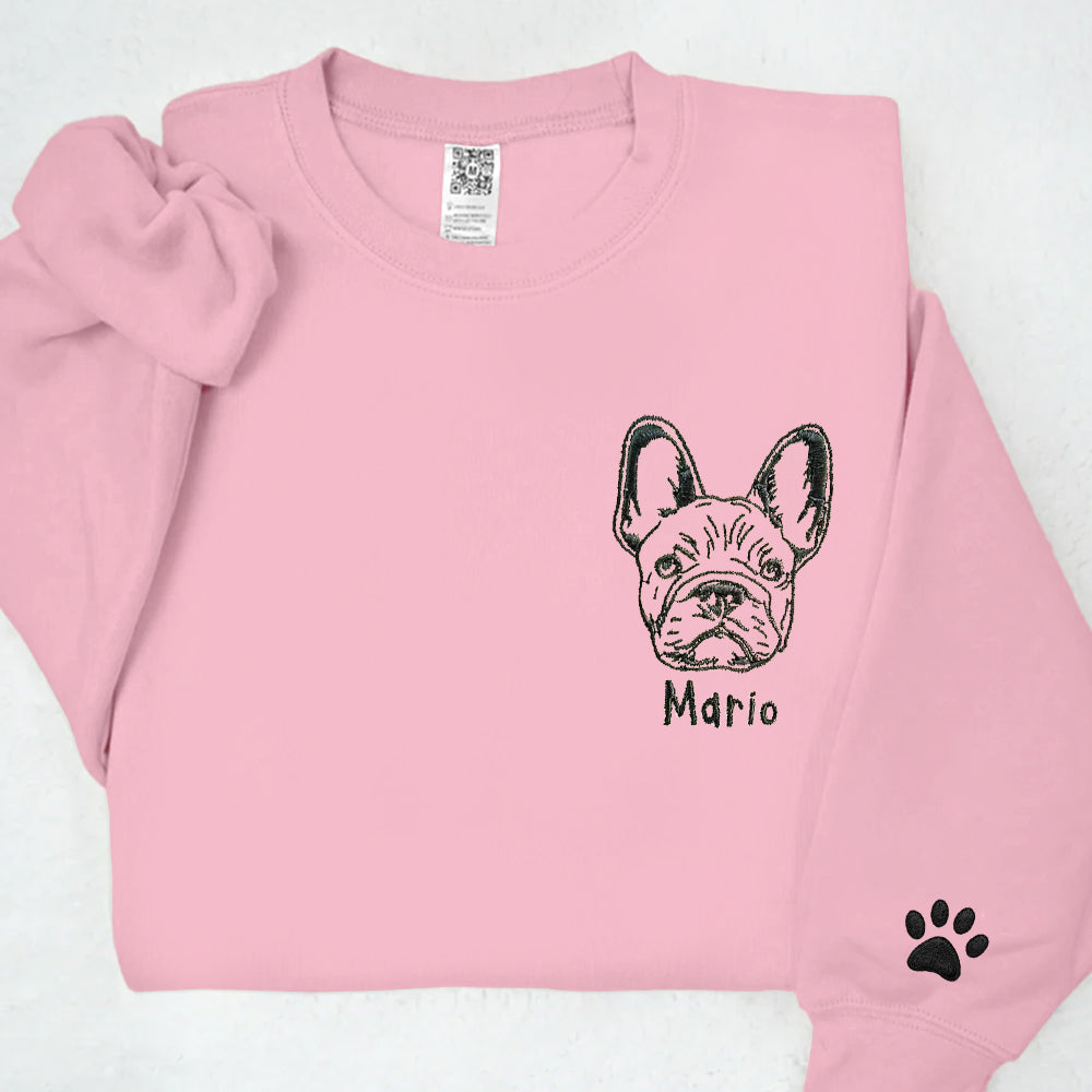 Embroidered Pet Face&Name Sweatshirts,Custom Embroidered Pet Sweatshirts,Custom Dog Sweatshirts,Special Birthday Gift for Dog Mom Dog Dad