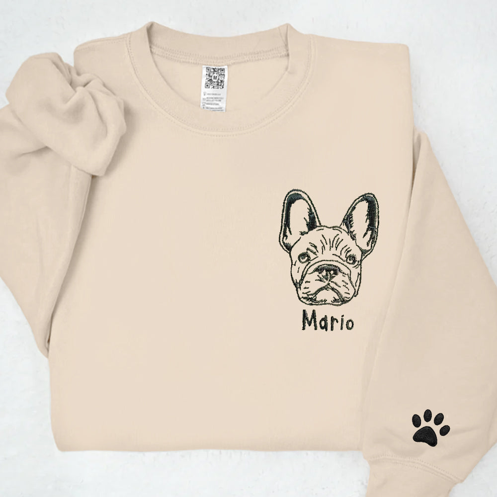 Embroidered Pet Face&Name Sweatshirts,Custom Embroidered Pet Sweatshirts,Custom Dog Sweatshirts,Special Birthday Gift for Dog Mom Dog Dad