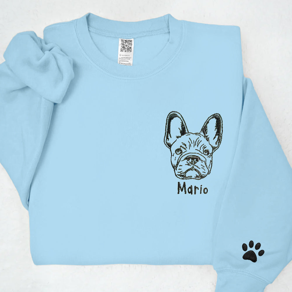 Embroidered Pet Face&Name Sweatshirts,Custom Embroidered Pet Sweatshirts,Custom Dog Sweatshirts,Special Birthday Gift for Dog Mom Dog Dad