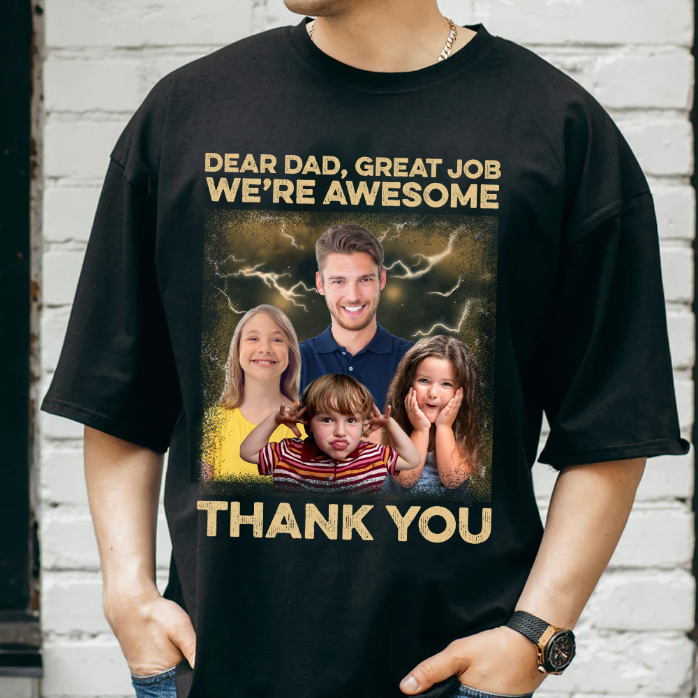 Great Job We're Awesome Vintage Bootleg Tee - Personalized Photo Shirt