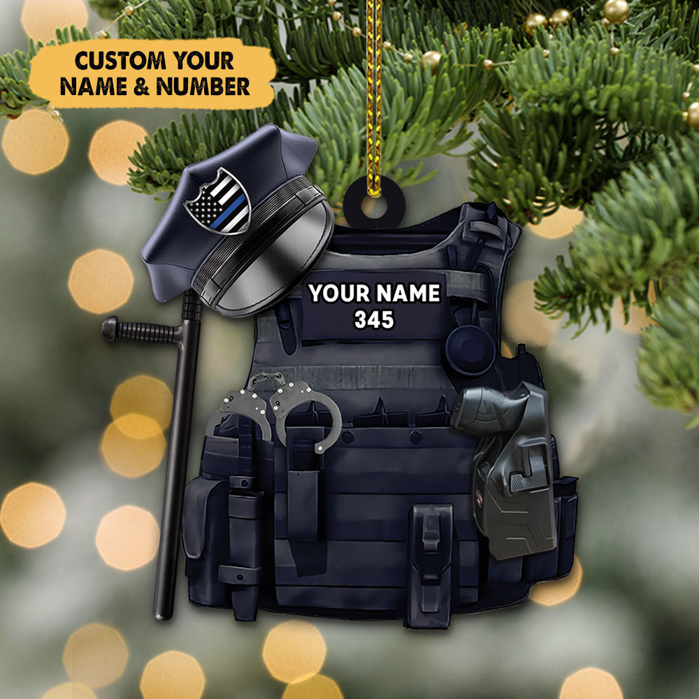 Police Bulletproof Personalized Ornament Gifts For Police Policeman