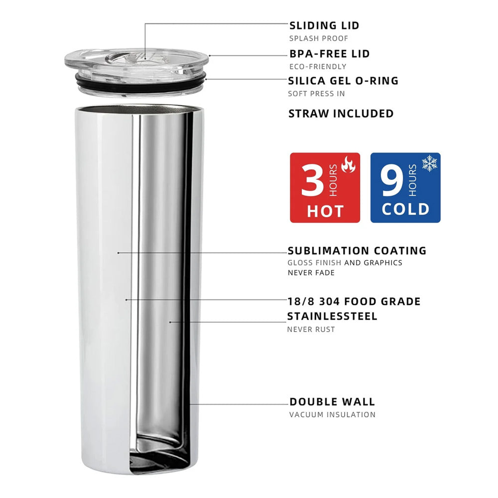 Love Valentine's Day With Photo Red Glitter Hearts Skinny Tumbler, Couple Valentine, Gift For Her, Gift For Couple Do99