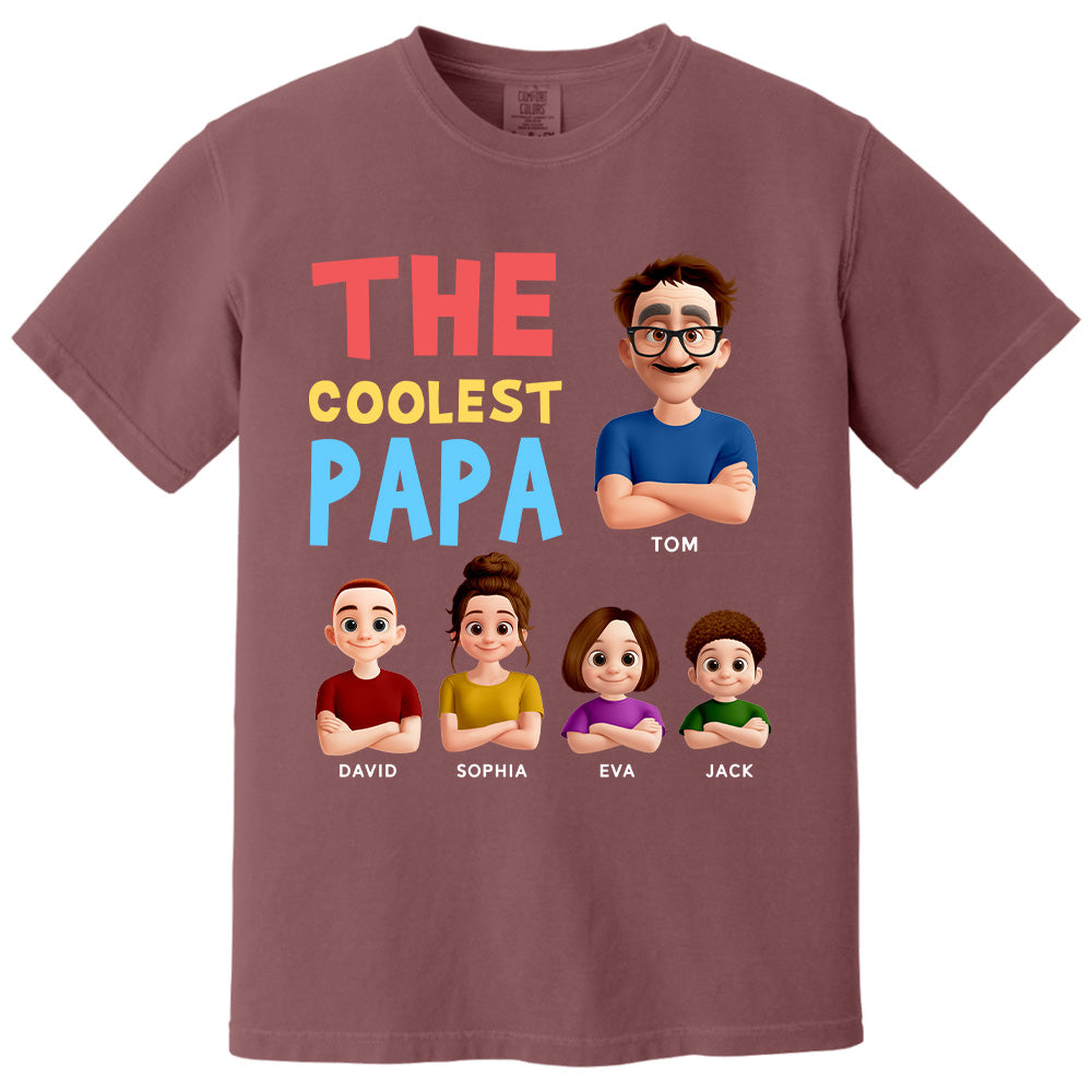 The Coolest Pop - Personalized Funny Shirt For Dad Grandpa NA04 PT99