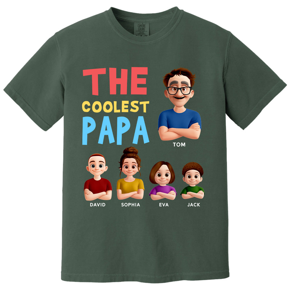 The Coolest Pop - Personalized Funny Shirt For Dad Grandpa NA04 PT99