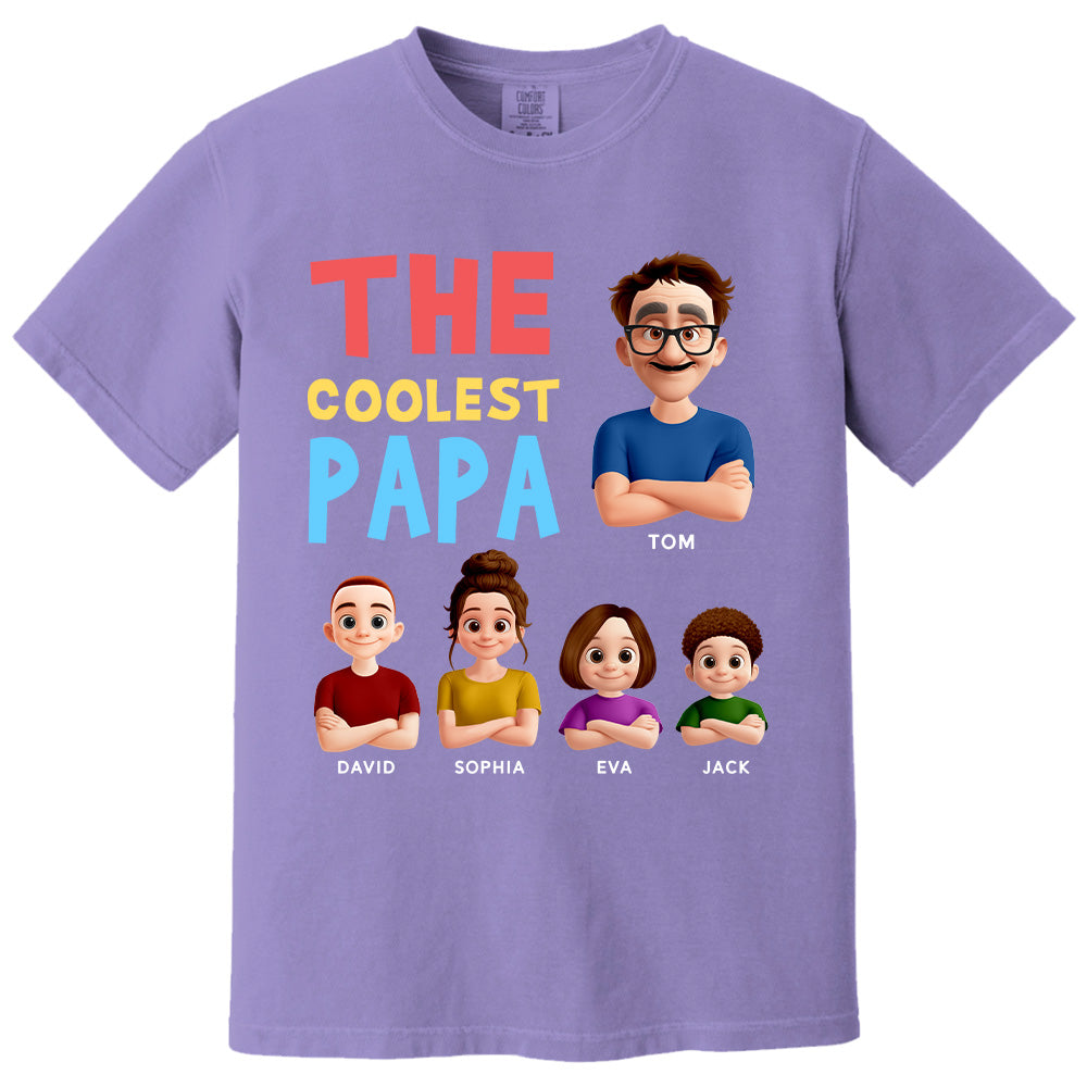 The Coolest Pop - Personalized Funny Shirt For Dad Grandpa NA04 PT99