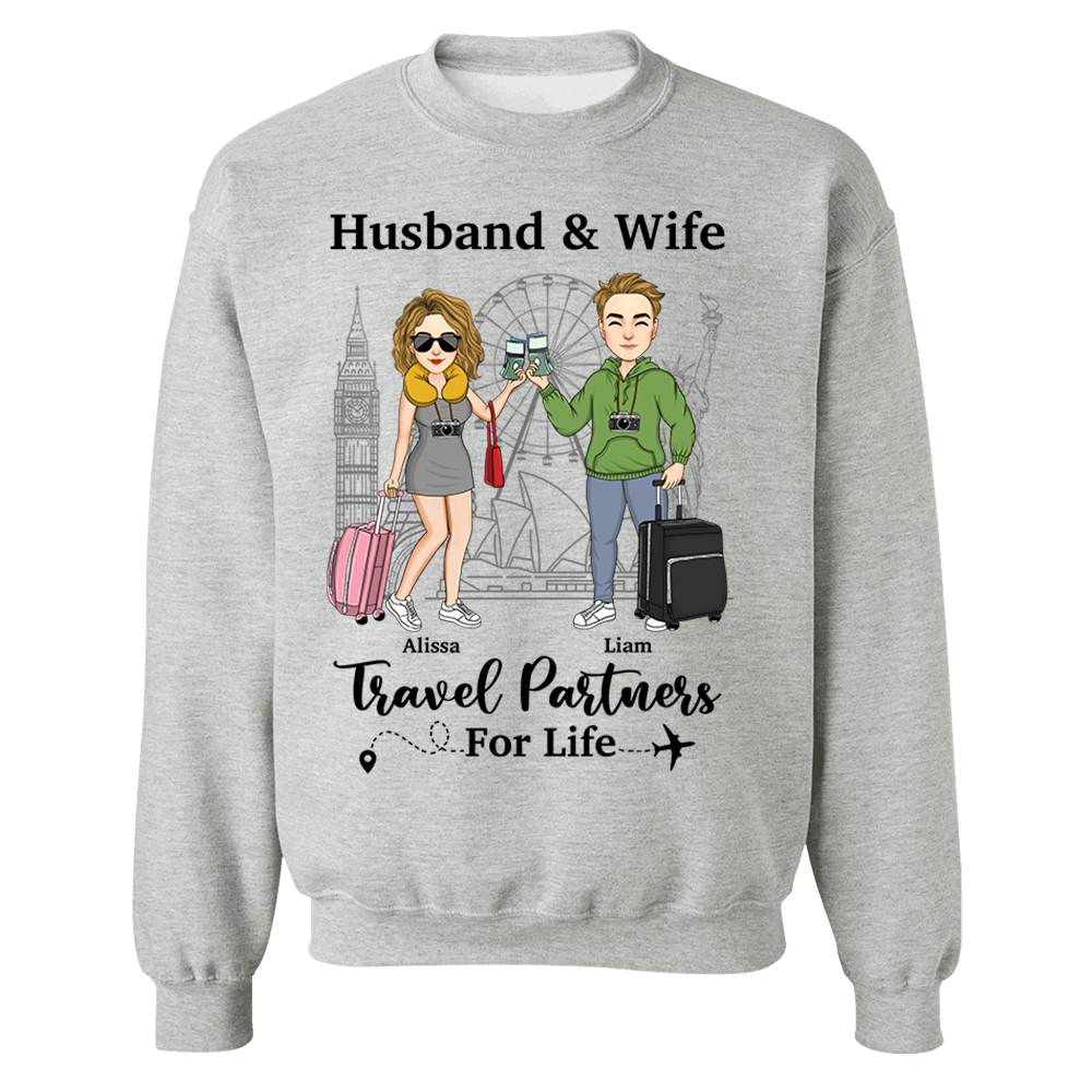 Travel Couple Travel Partners For Life - Couple Gift - Personalized Traveling Shirt Pa00