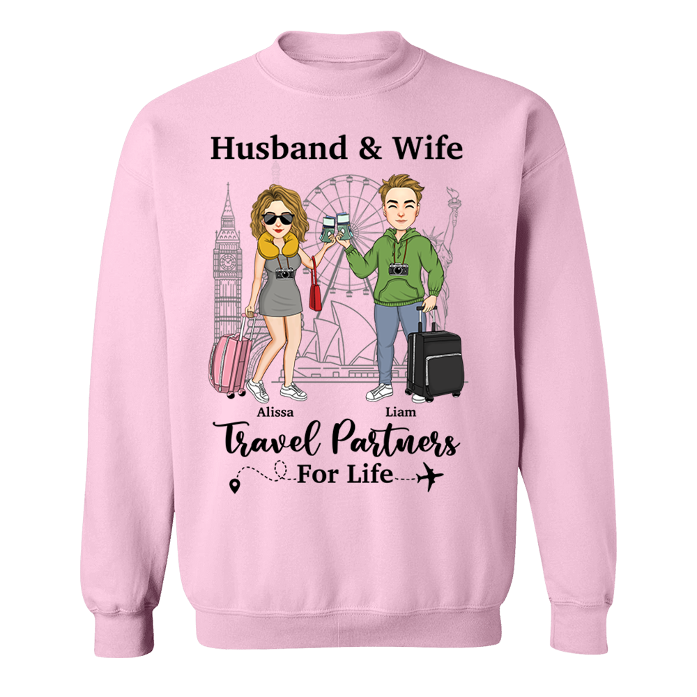 Travel Couple Travel Partners For Life - Couple Gift - Personalized Traveling Shirt Pa00