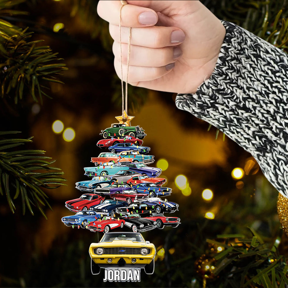Christmas Car Tree Ornament, Custom Photo Car Ornament A2110