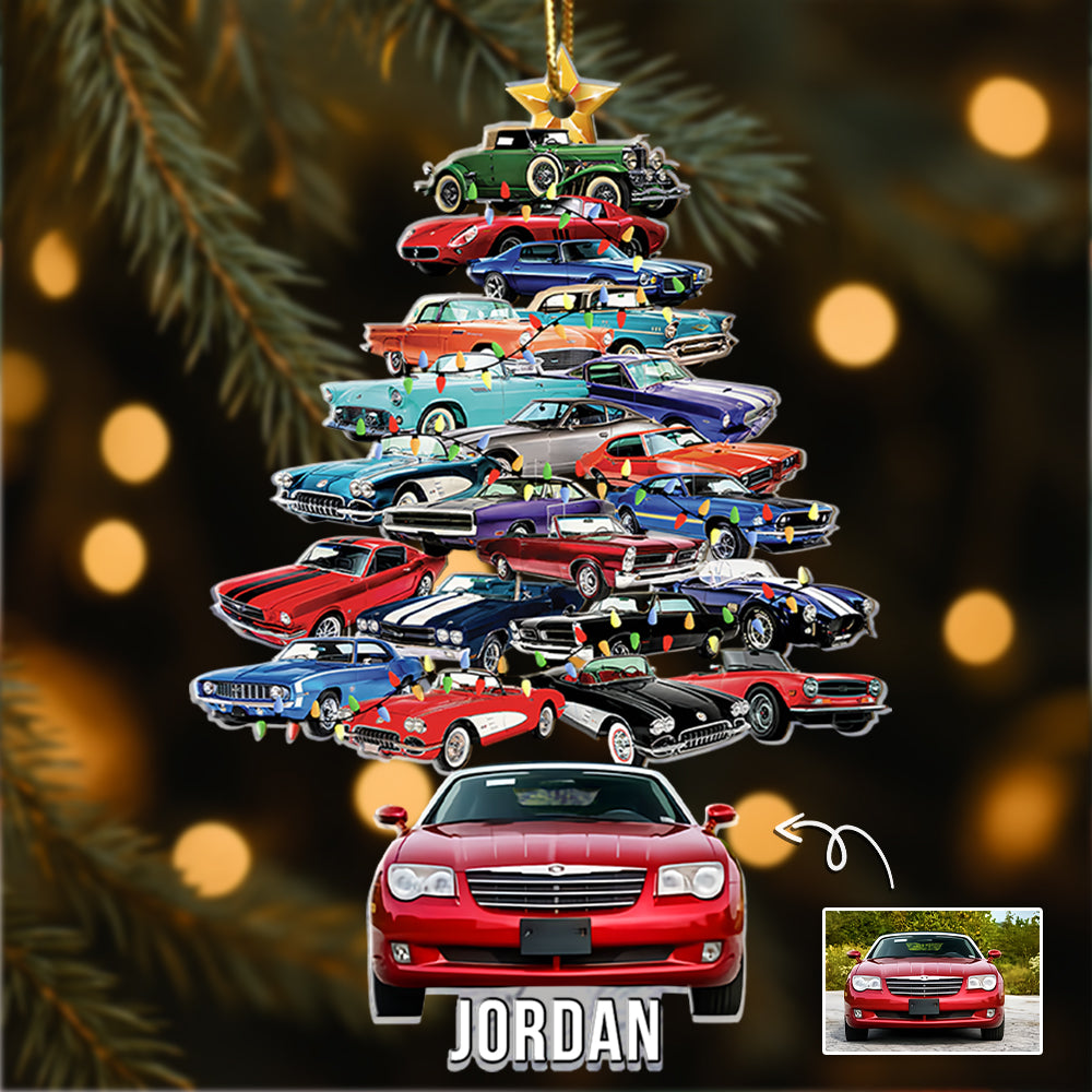 Christmas Car Tree Ornament, Custom Photo Car Ornament A2110