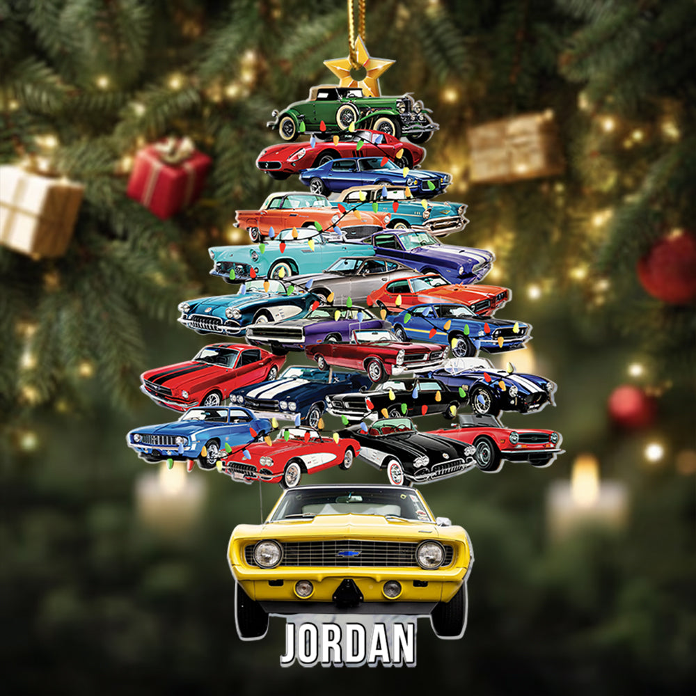 Christmas Car Tree Ornament, Custom Photo Car Ornament A2110