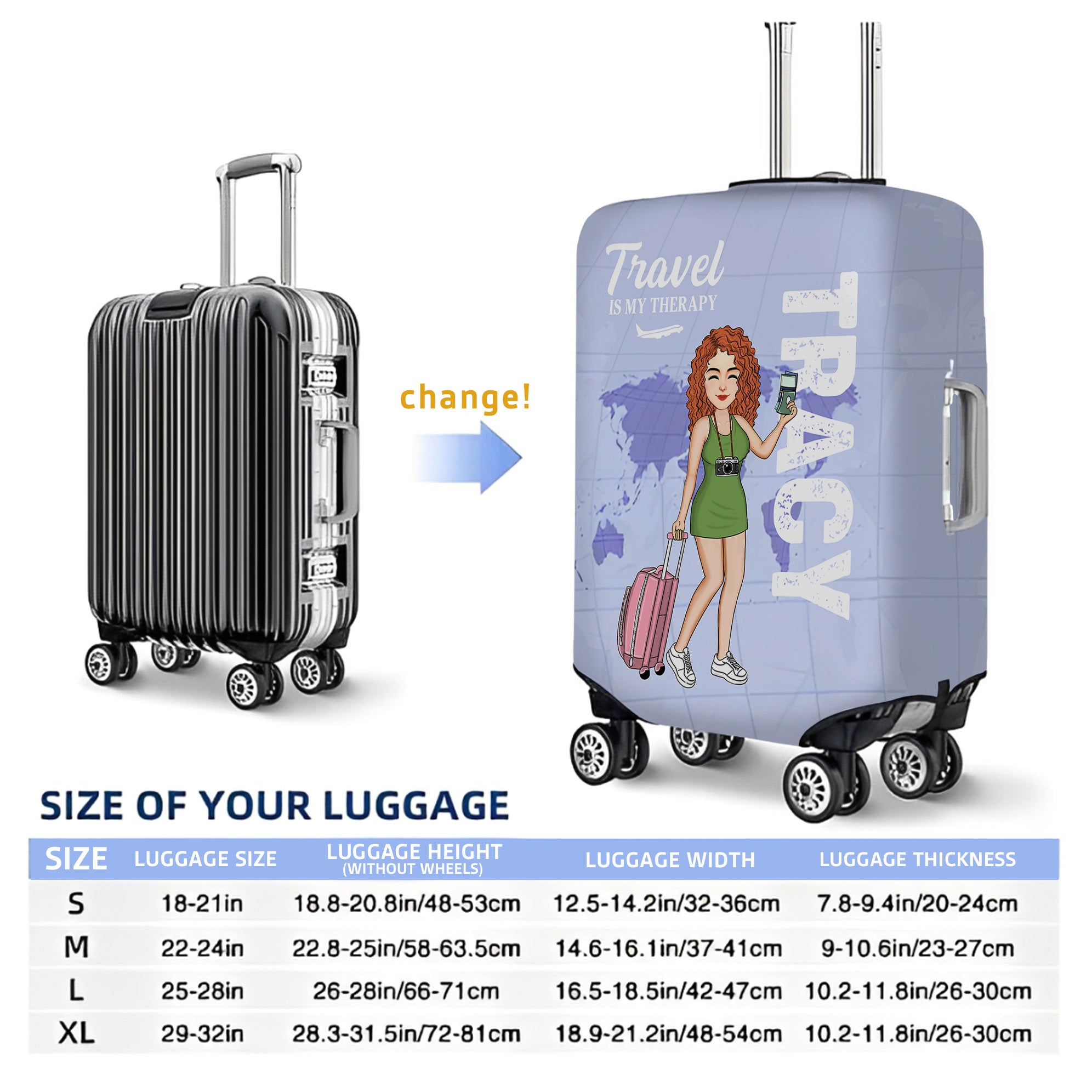 Personalized Just A Girl Boy Who Loves Traveling Luggage Protective Cover For Travel Lover Pa00