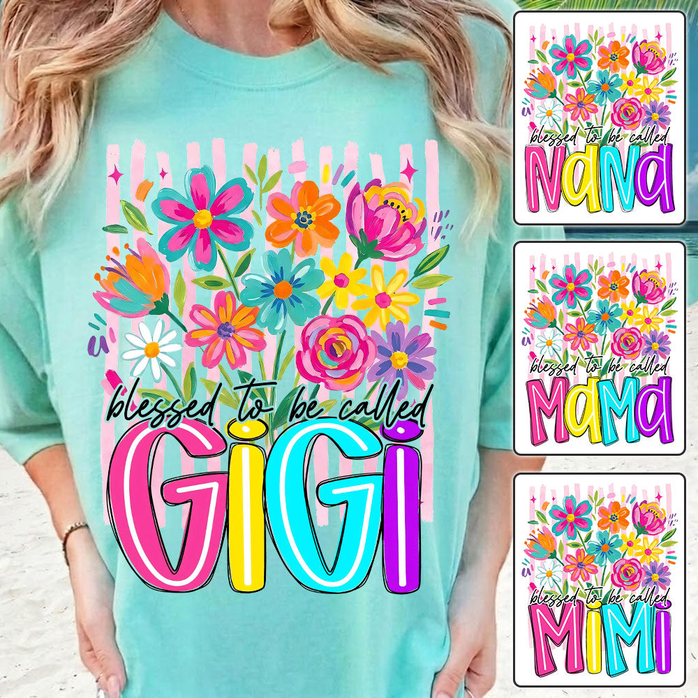 Striped Wildflowers Gigi, Personalized Trendy Ditsy Floral Gigi Shirt, Preppy Gigi Nana Mimi Motherhood, Gift For Grandma For Mom, Best Gift For Mother's Day MI209 VH01