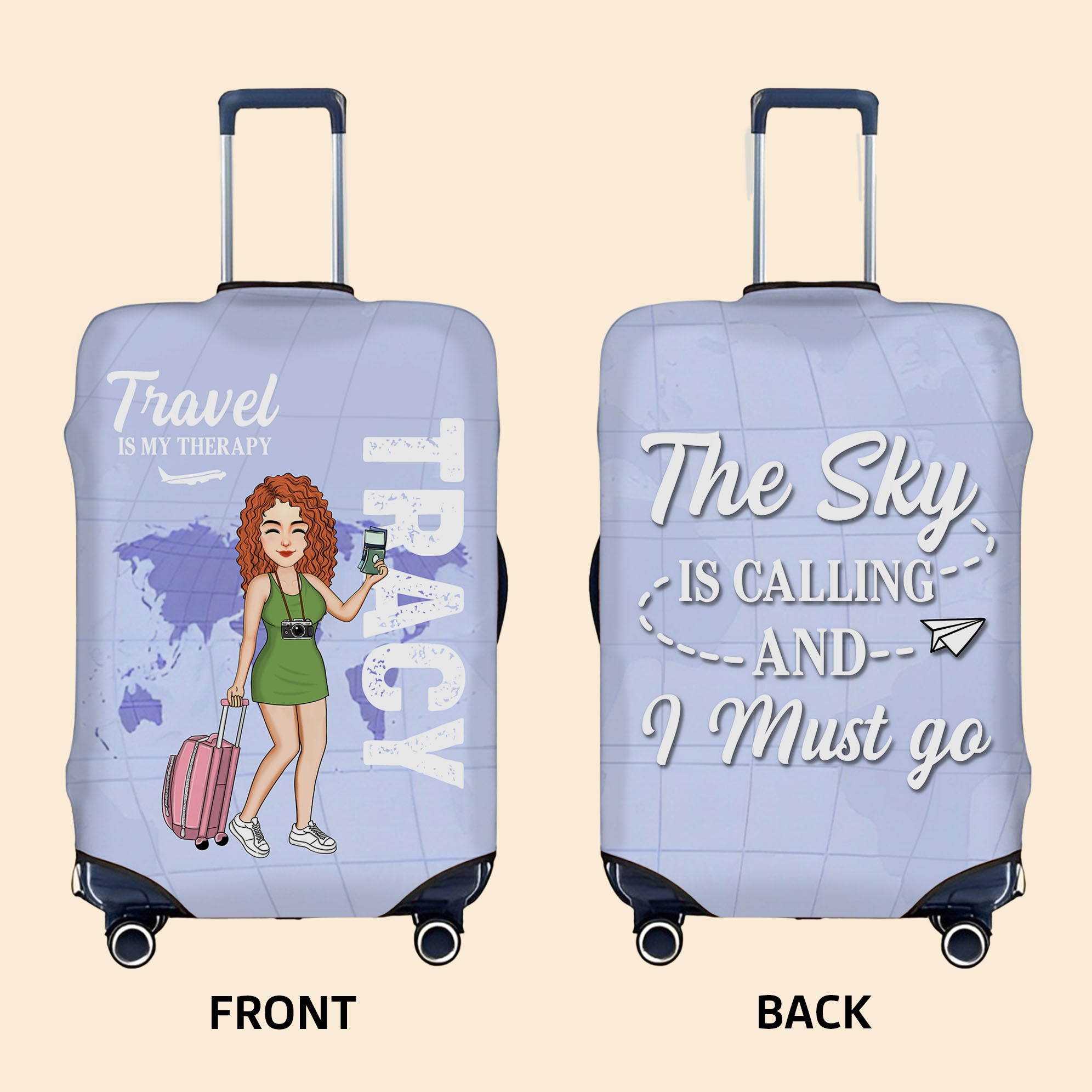 Personalized Just A Girl Boy Who Loves Traveling Luggage Protective Cover For Travel Lover Pa00