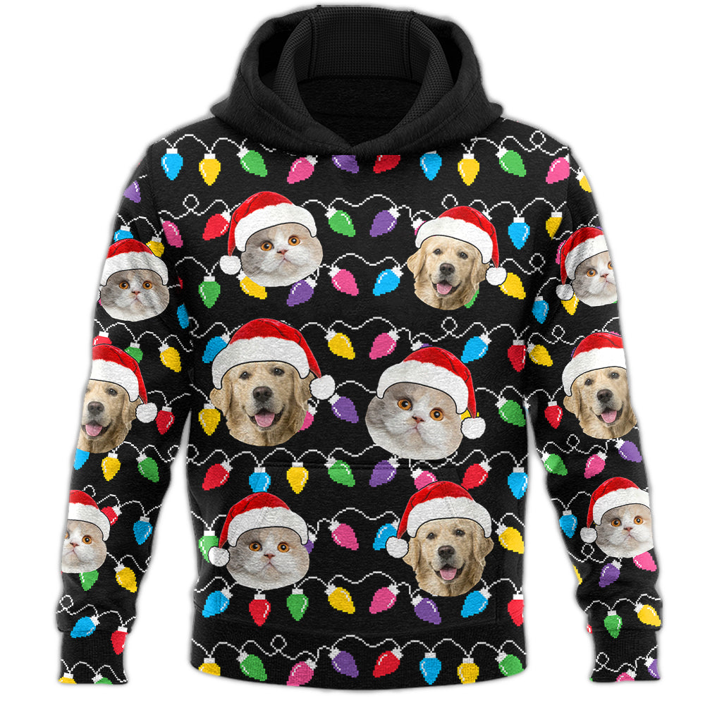 Custom Face Christmas Dog, Pet Silly Xmas Leds - Personalized Photo All Over Print Shirt Tu20