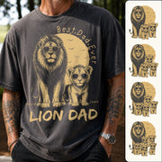Retro Vintage Lion Dad And Kids Daddy Protector - Personalized Shirt - Cool Father's Day Gift For Dad, Husband Hv01