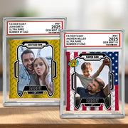 Father’s Day Ultra Rare No1 Dad Trading Card Style Personalized Acrylic Block Plaque  – Custom Photo Gift for Dad Do98