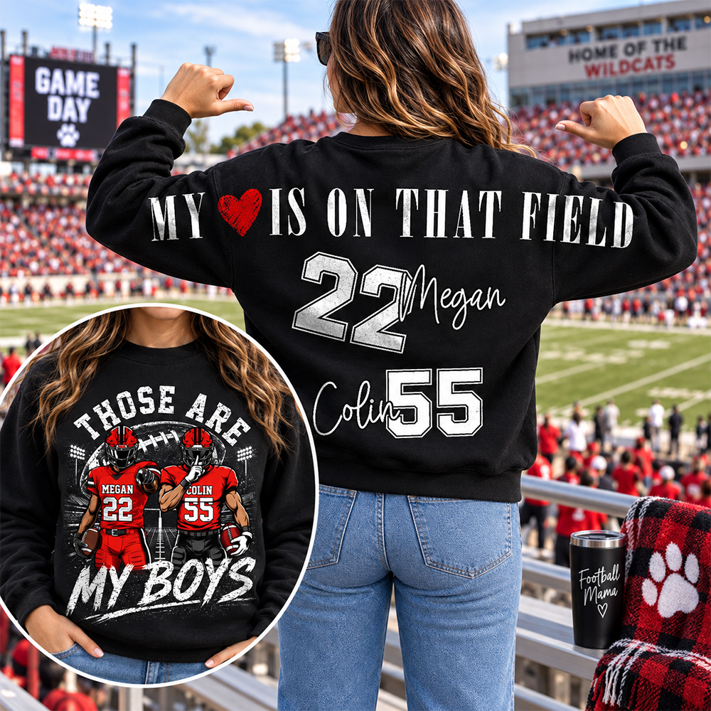 Personalized Those Are My Boys Football Mom Shirt, Custom Sports Mom Gameday Shirt T1807 Hv01