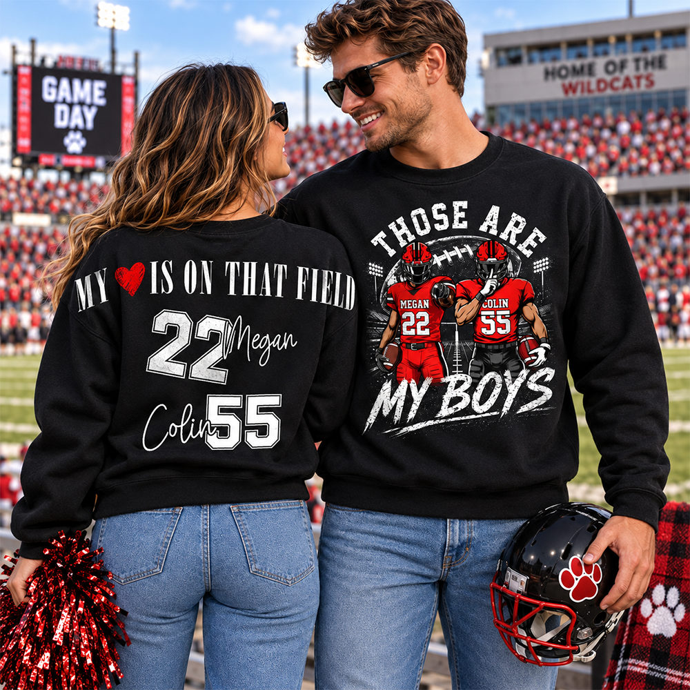 Personalized Those Are My Boys Football Mom Shirt, Custom Sports Mom Gameday Shirt T1807 Hv01