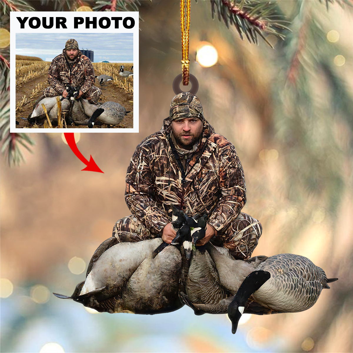Custom Master Hunter Ornament - Personalized Photo Ornament - Christmas Gifts For Hunting Lover