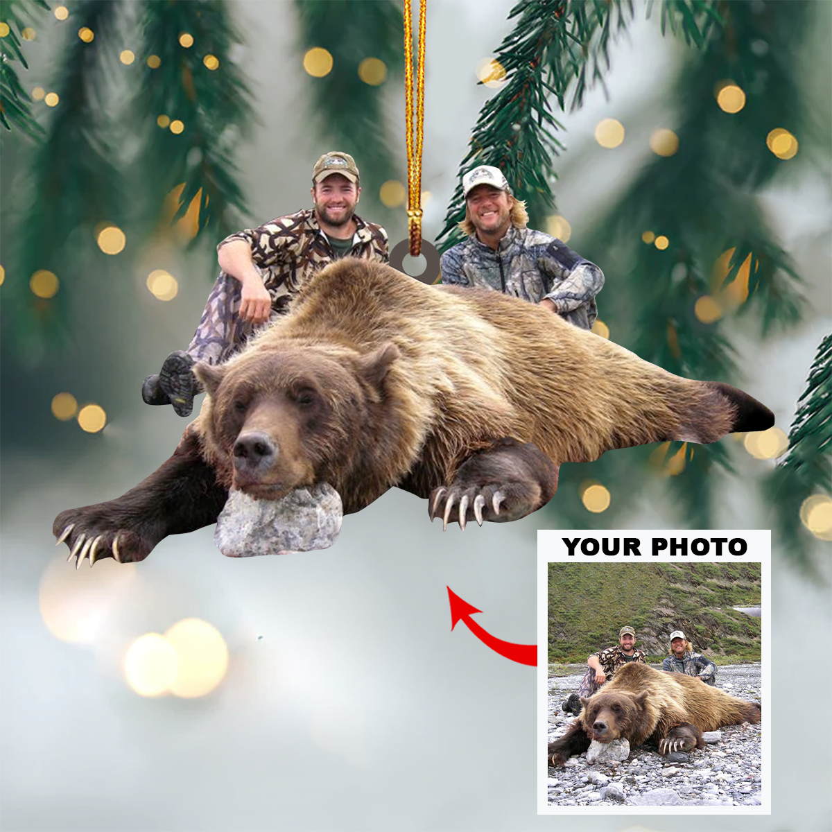 Photo Ornament Gift For Hunting Lovers - Custom Upload Photo Deer Hunting Lovers