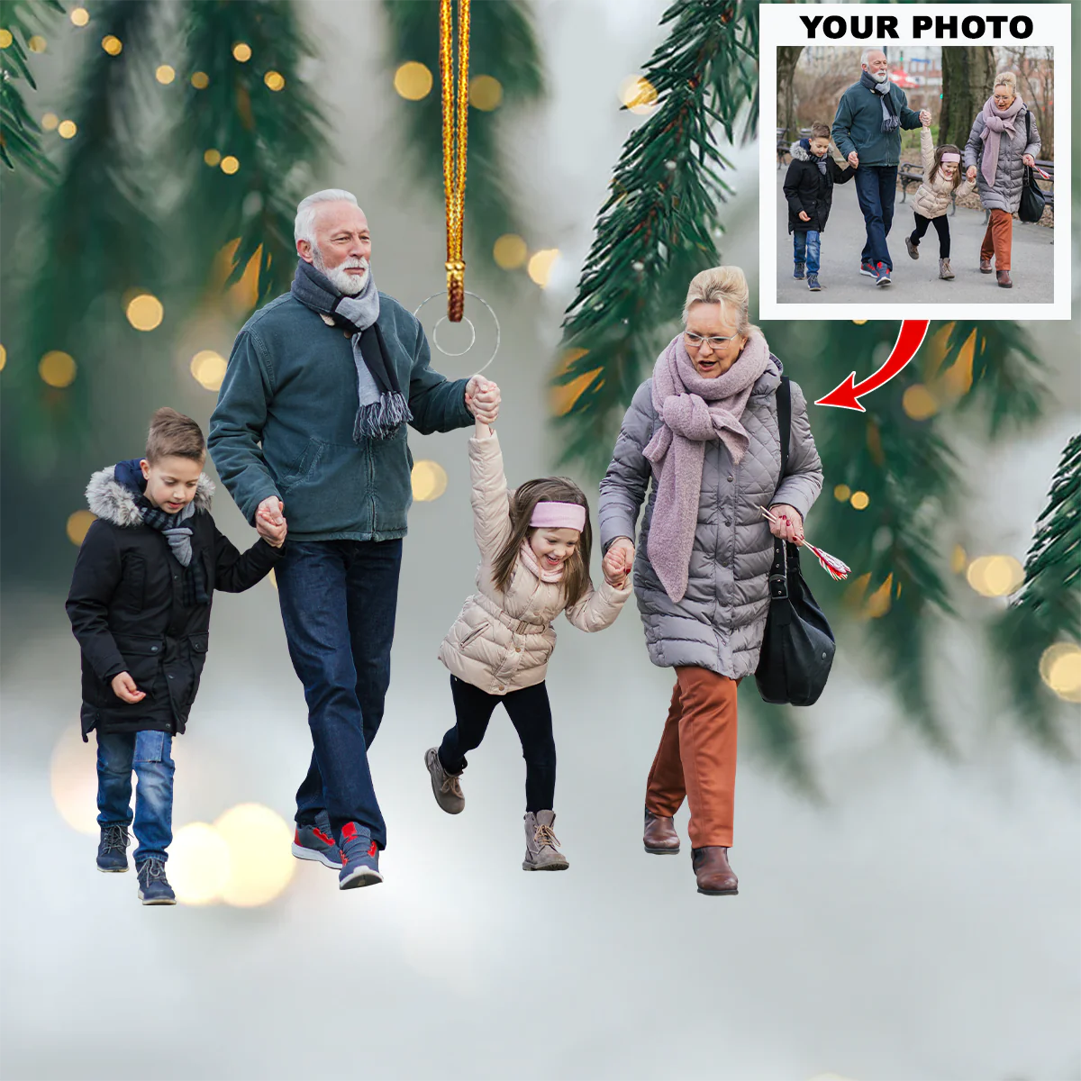 Personalized Photo Mica Ornament, Gift For Family Member, Customized Your Photo Ornament