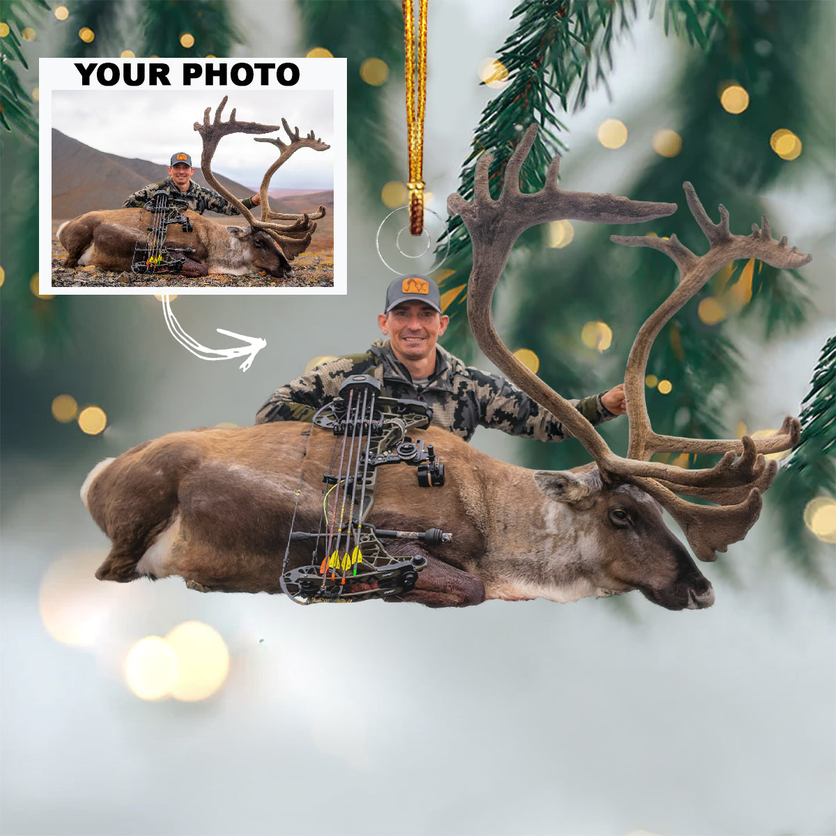 Photo Ornament Gift For Hunting Lovers - Custom Upload Photo Deer Hunting Lovers