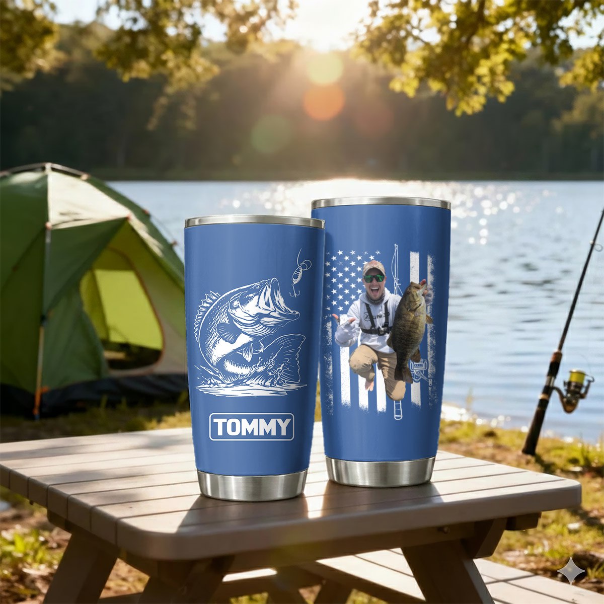 Duck Hunting Gifts for Men, Him Personalized. Upload Photo Tumbler Landing Mallard Waterfowl Hunter Gift, Christmas Gifts for Husband, Dad, Father's Day
