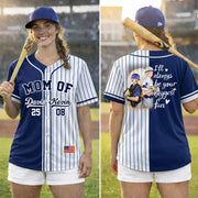 I'll Be Your Biggest Fan, Custom 2 Colors Personalization Split Baseball Jersey, Custom Photo Baseball Jersey, Gift For Baseball Lover A2110