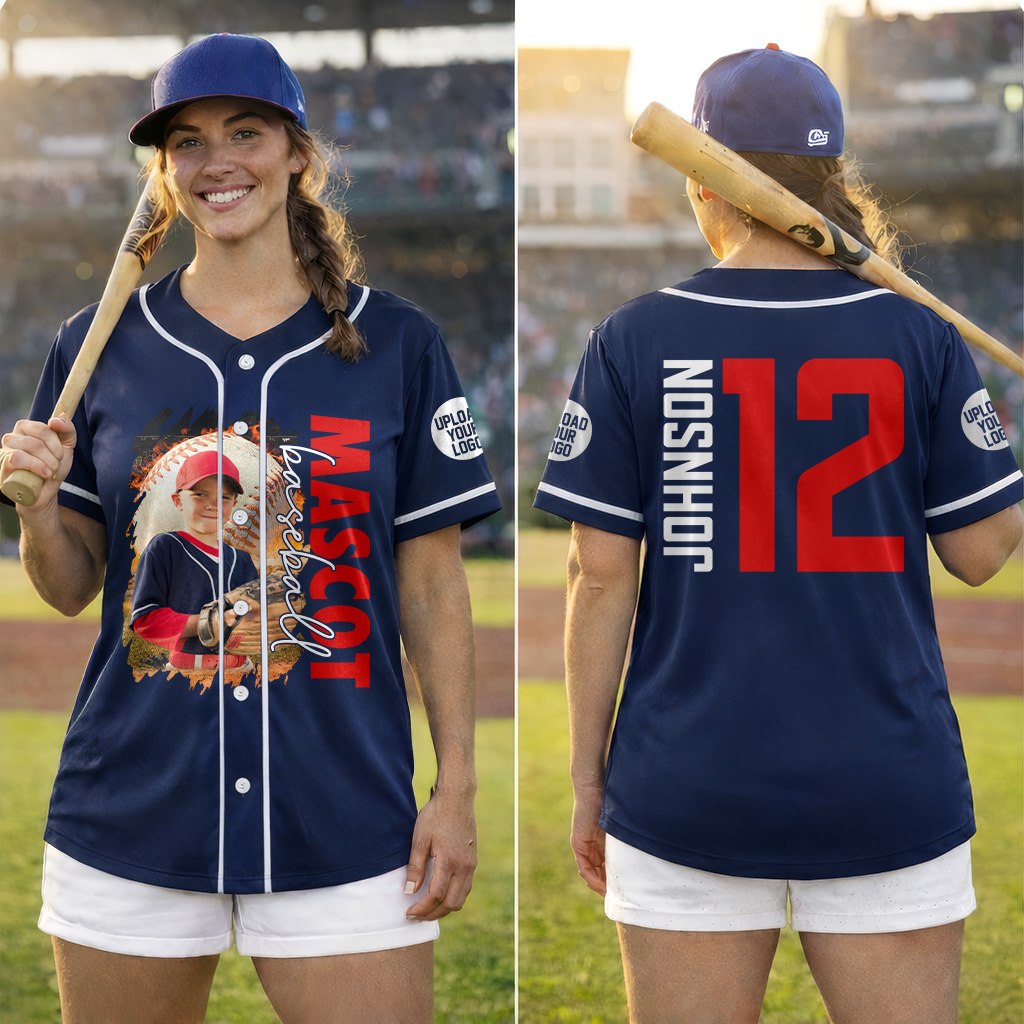 Custom Photo Baseball Game Day Baseball Jersey Gift For Baseball Lovers - Personalized Gift For Baseball Player