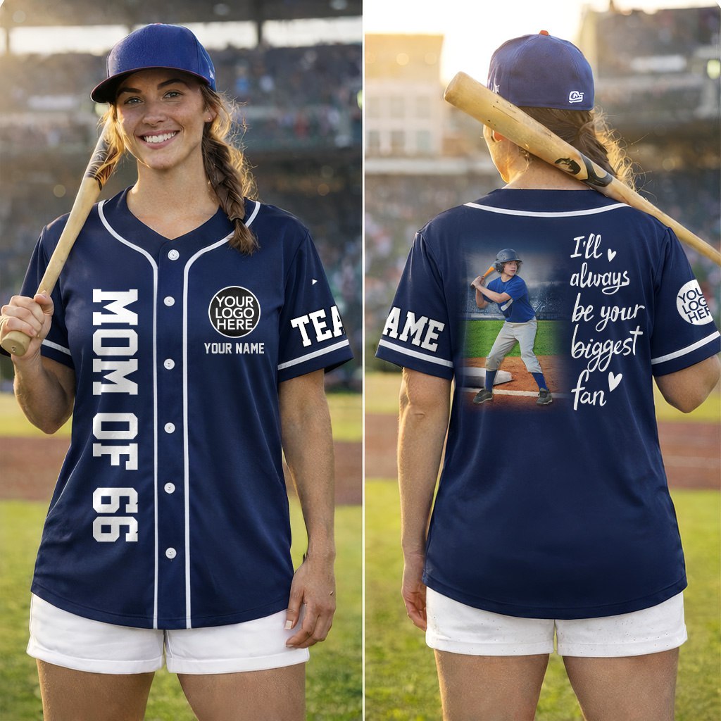 I'll Be Your Biggest Fan, Custom Photo Baseball Game Day Baseball Jersey, Gift For Baseball Lovers A2110