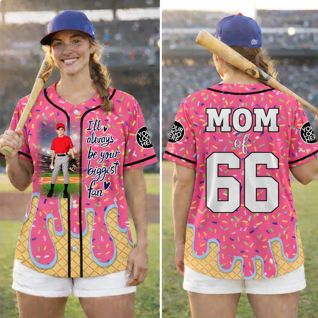 Biggest Fan Drip Baseball Jersey, Custom Photo Baseball Game Day Baseball Jersey A2110