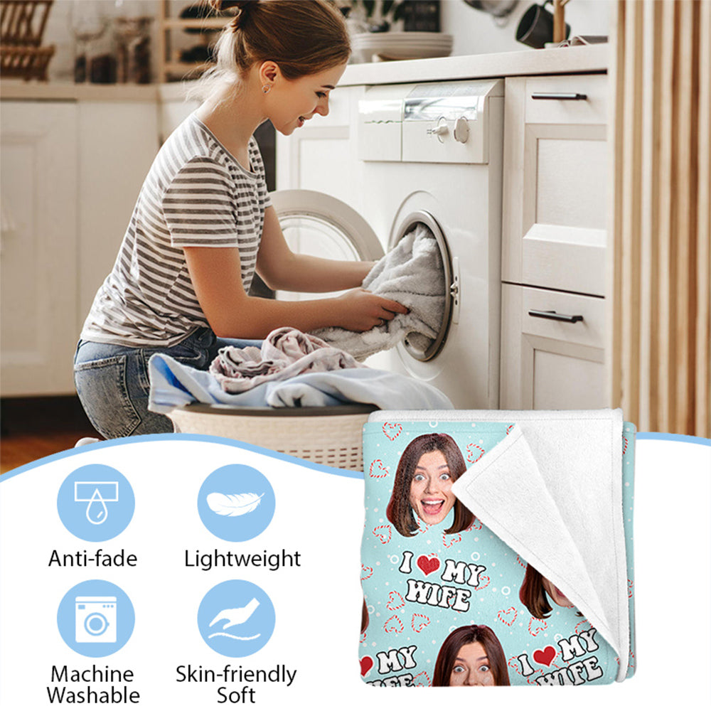 I Love My Wife - Custom Blanket For Couples - Personalized Gift For Your Partners NA04 Do99
