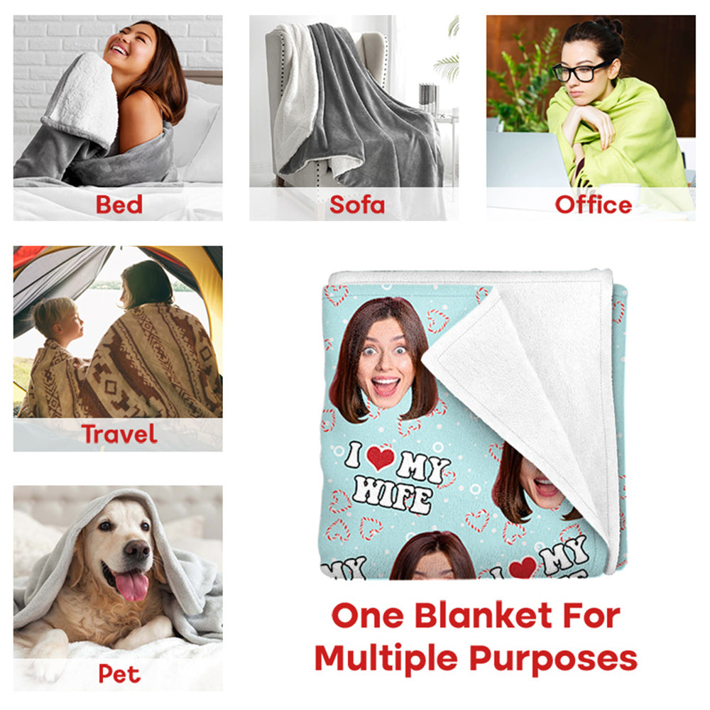 I Love My Wife - Custom Blanket For Couples - Personalized Gift For Your Partners NA04 Do99