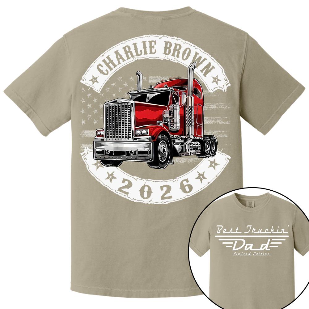 Best Truckin Dad Ever America Driver Dad Custom Shirt L0411 Hv01