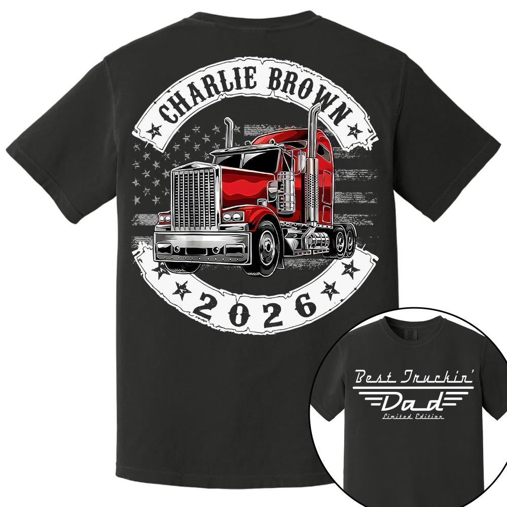 Best Truckin Dad Ever America Driver Dad Custom Shirt L0411 Hv01