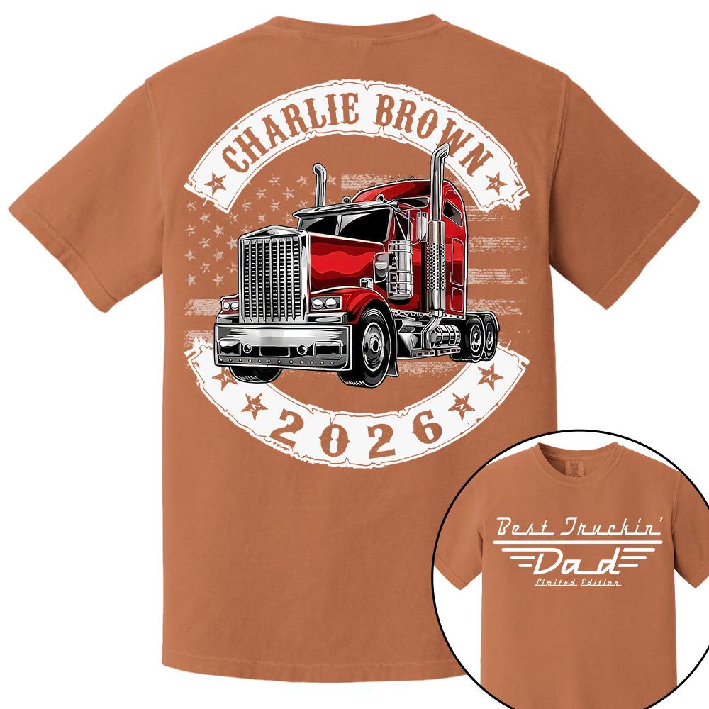 Best Truckin Dad Ever America Driver Dad Custom Shirt L0411 Hv01