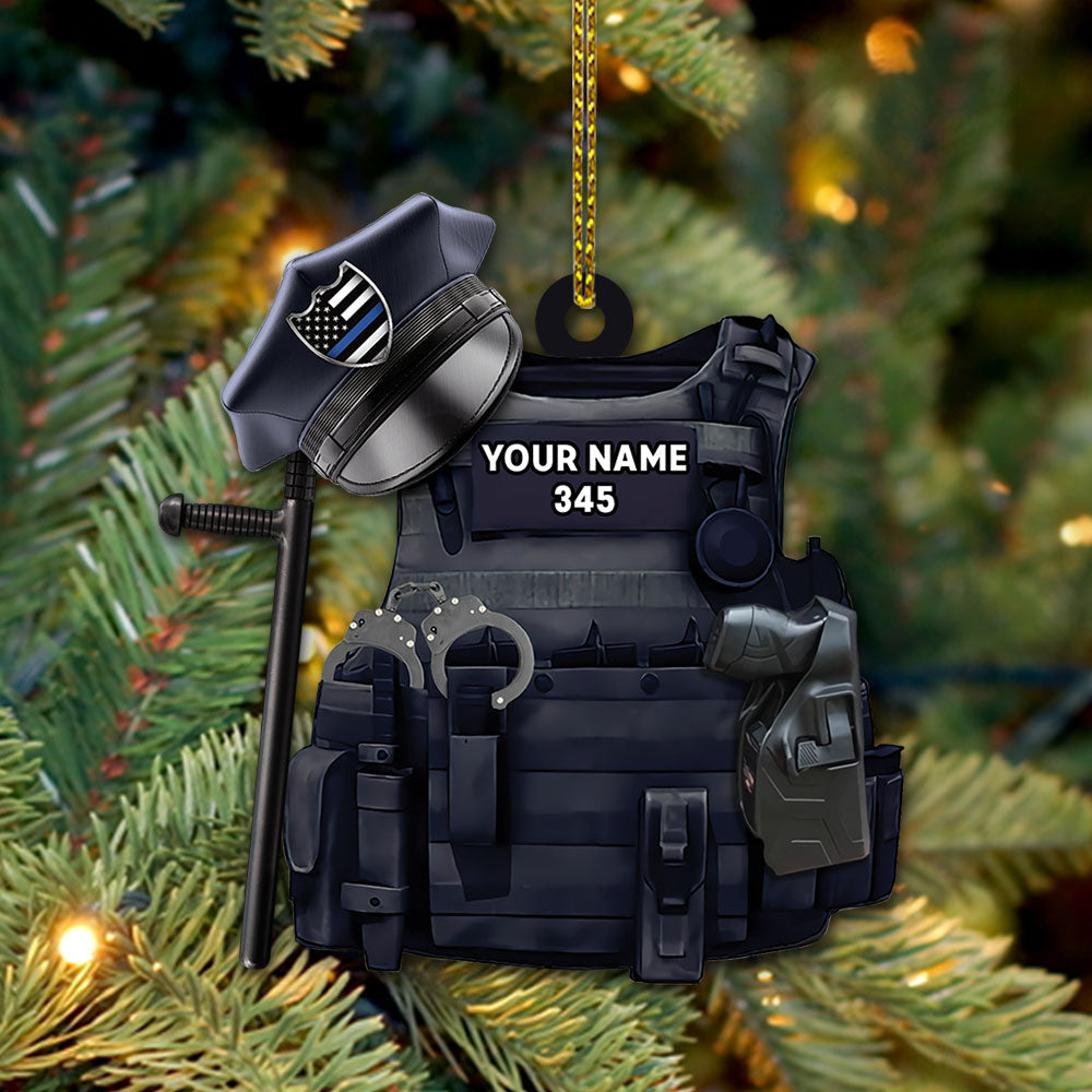 Police Bulletproof Personalized Ornament Gifts For Police Policeman