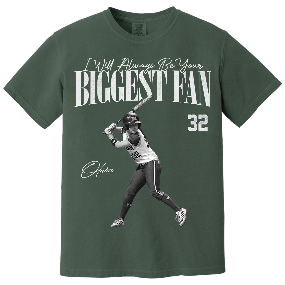 I'll Always Be Your Biggest Fan - Washed Tee Retro Bootleg Shirt For Softball Players T1807 Li29