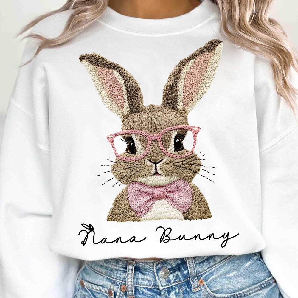 Nana Bunny Shirt - Custom Nickname For Grandma Gigi Mimi - Easter Bunny Personalized Shirt NA04  Hv01