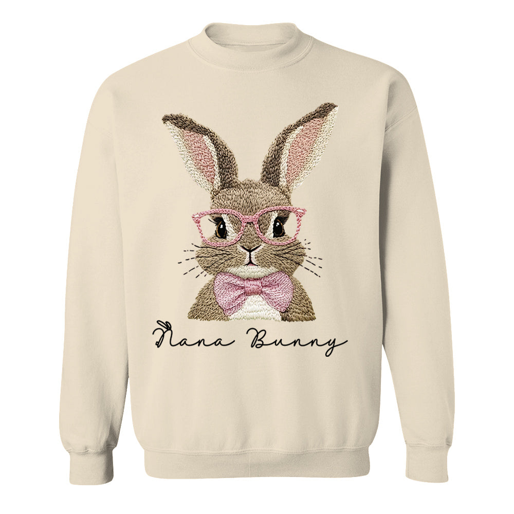 Nana Bunny Shirt - Custom Nickname For Grandma Gigi Mimi - Easter Bunny Personalized Shirt NA04  Hv01