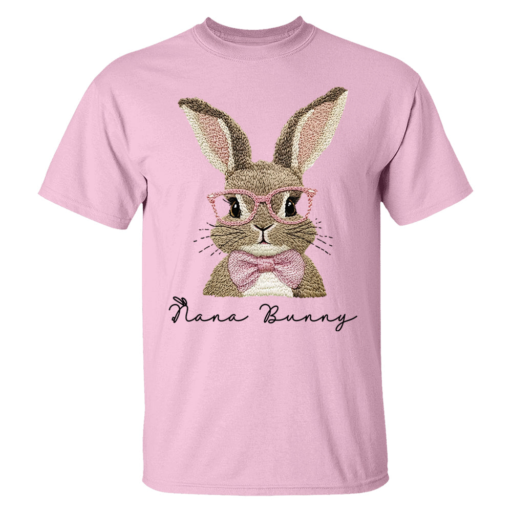 Nana Bunny Shirt - Custom Nickname For Grandma Gigi Mimi - Easter Bunny Personalized Shirt NA04  Hv01
