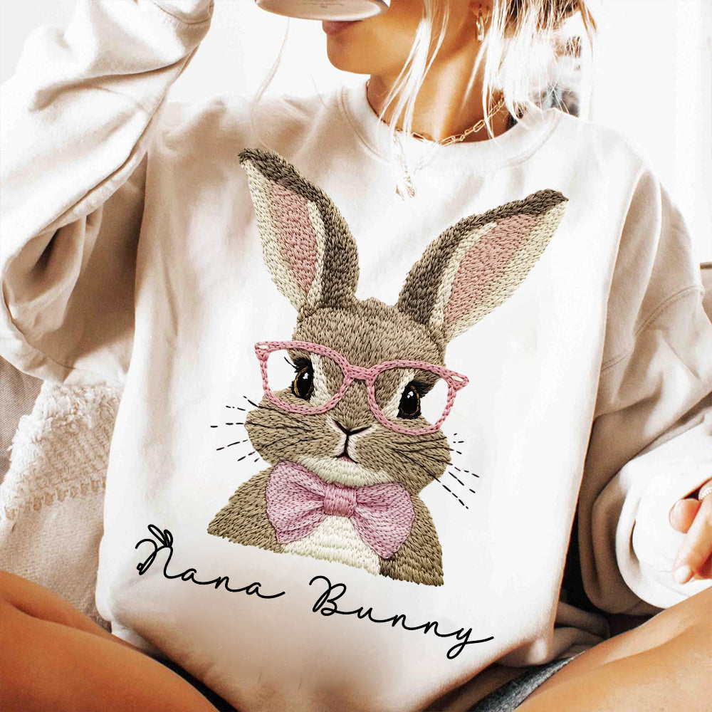 Nana Bunny Shirt - Custom Nickname For Grandma Gigi Mimi - Easter Bunny Personalized Shirt NA04  Hv01
