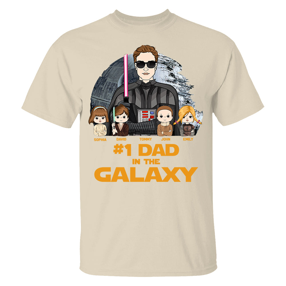 #1 Dad In The Galaxy - Personalized Shirt Custom For Dad Grandpa NA04 Pt99